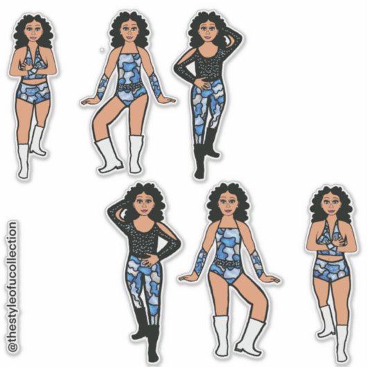 Blue Camo Dancer #2 Sticker (Vorderseite)