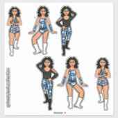 Blue Camo Dancer #2 Sticker (Blatt)