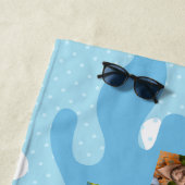 Blue Camo Dot Photo Collage Family Strandtuch (Beispiel)
