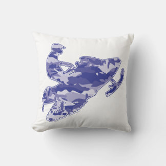 Blue Camoflage Snowmobiler Kissen