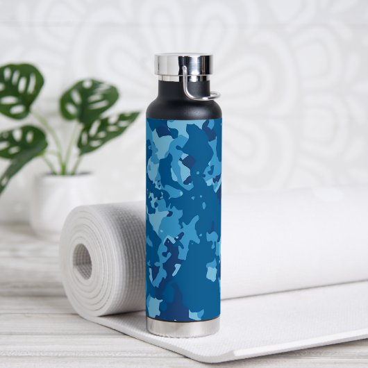 Blue Camouflage #3.1 Thunfisch Kupfer infundiert Trinkflasche (Yoga)
