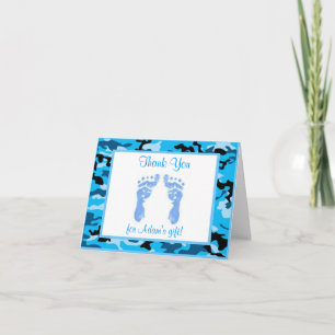 Blue Camouflage Baby Dusche Danke Karten