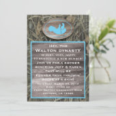 Blue Camouflage Baby Dusche Einladung (Stehend Vorderseite)