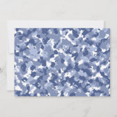 Blue Camouflage Baby Dusche für Jungen Einladung (Rückseite)