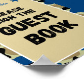 Blue Camouflage Baby Duschzeichen Poster (Ecke)