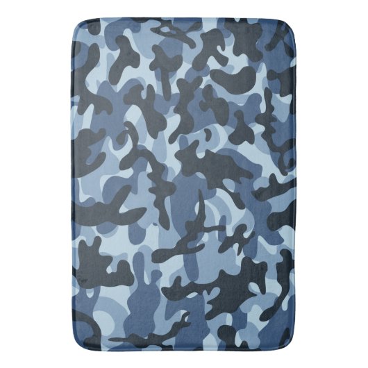Blue Camouflage Badematte (Vorderseite Vertikal)