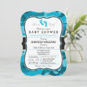Blue Camouflage, Camouflage Baby Dusche Einladung (Stehend Vorderseite)