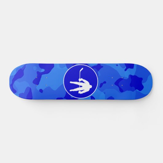 Blue Camouflage; Camouflage Hockey Skateboard (Horizontal)