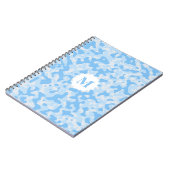 Blue Camouflage Camouflage Monogram Initial Notizblock (Linke Seite)