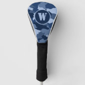 Blue Camouflage Camouflage Muster Monogramm Initia Golf Headcover (Vorderseite)