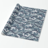 Blue Camouflage Camouflage Wrapping Paper Geschenkpapier (Ungerollt)