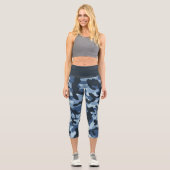 Blue Camouflage Capri Leggings (Vorderseite)