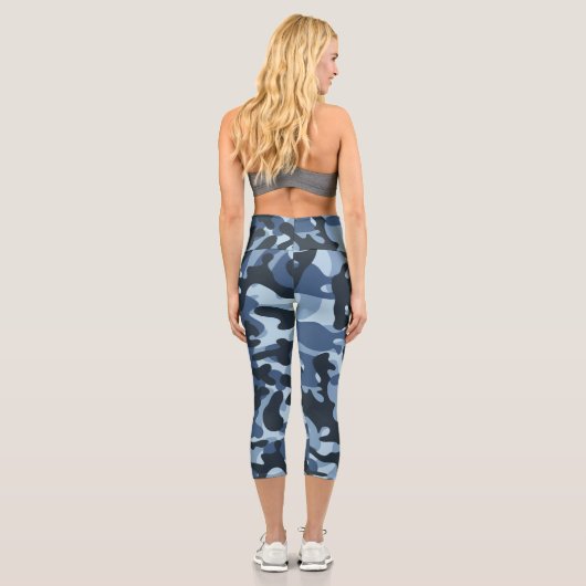 Blue Camouflage Capri Leggings (Rückseite)