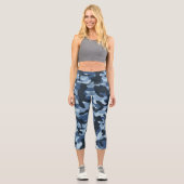Blue Camouflage Capri Leggings (Vorderseite)