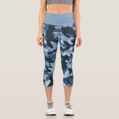 Blue Camouflage Capri Leggings (Vorderseite)