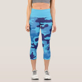 Blue Camouflage Capri Leggings (Vorderseite)