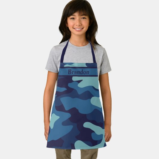 Blue Camouflage Coole Kinder Schürze (Insitu)