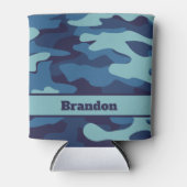 Blue Camouflage Cooles benutzerdefiniertes Muster Dosenkühler (Vorderseite)