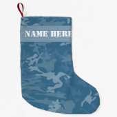 Blue Camouflage Custom Christmas Camouflage Kleiner Weihnachtsstrumpf (Vorderseite)