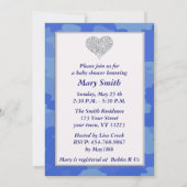 Blue Camouflage Diamond Herz Babydusche einladen Einladung (Rückseite)