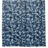 Blue Camouflage Duschvorhang (Vorderseite)