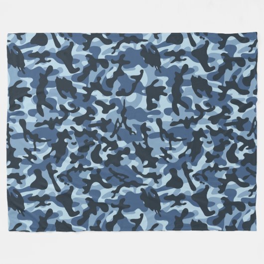 Blue Camouflage Fleecedecke (Vorderseite (Horizontal))