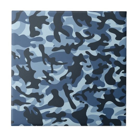 Blue Camouflage Fliese (Vorderseite)