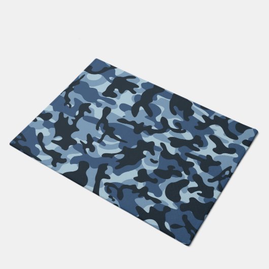 Blue Camouflage Fußmatte (Schrägansicht)