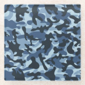 Blue Camouflage Glasuntersetzer (Vorderseite)