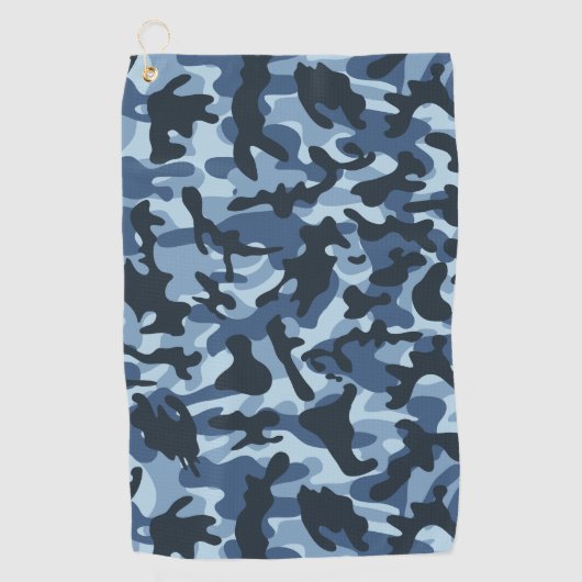 Blue Camouflage Golfhandtuch (Vorderseite)