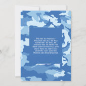 Blue Camouflage Graduation Party Einladung (Rückseite)