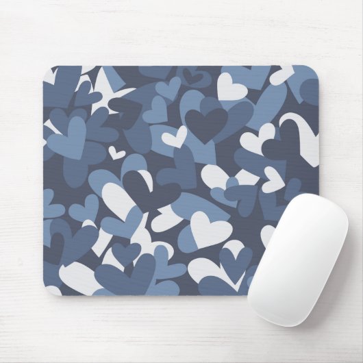 Blue Camouflage Hearts | Camouflage Hearts Mousepa Mousepad (Mit Mouse)