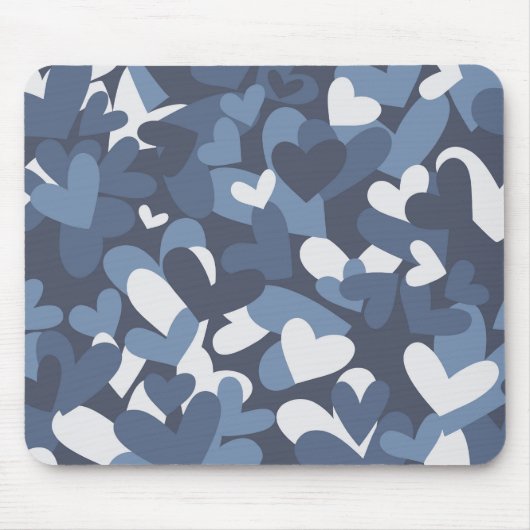 Blue Camouflage Hearts | Camouflage Hearts Mousepa Mousepad (Vorne)