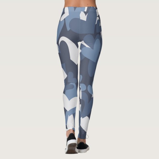 Blue Camouflage Hört Gemustert | LEGGINGS (Rückseite)