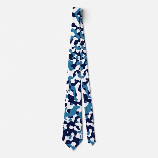 Blue Camouflage in Navy und White Krawatte (Vorderseite)