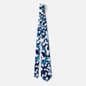 Blue Camouflage in Navy und White Krawatte (Rückseite)
