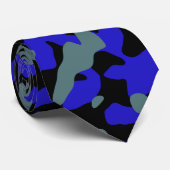 Blue Camouflage in Schwarz und Grau Krawatte (Gerollt)