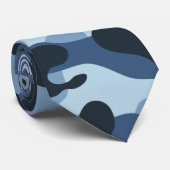 Blue Camouflage Krawatte (Gerollt)