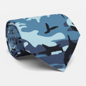 Blue Camouflage Krawatte (Gerollt)