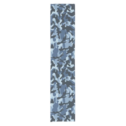 Blue Camouflage Kurzer Tischläufer (Vorderseite)