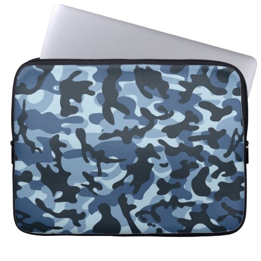 Blue Camouflage Laptopschutzhülle (Vorderseite)