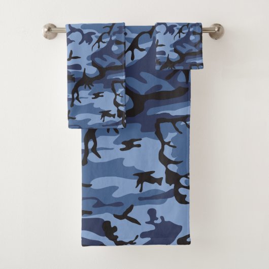 Blue Camouflage, Militär, Armee Badhandtuch Set (Insitu)