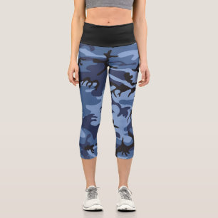 Blue Camouflage, Militär, Armee Capri Leggings