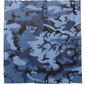 Blue Camouflage, Militär, Armee Duschvorhang (Vorderseite)