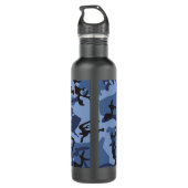 Blue Camouflage, Militär, Armee Edelstahlflasche (Rückseite)