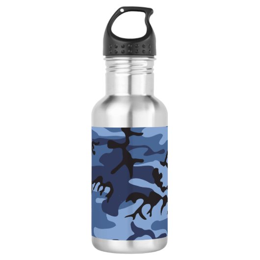 Blue Camouflage, Militär, Armee Edelstahlflasche (Vorderseite)