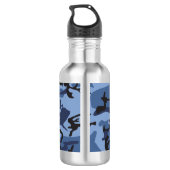 Blue Camouflage, Militär, Armee Edelstahlflasche (Rückseite)