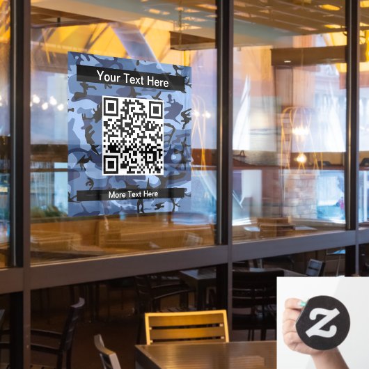 Blue Camouflage, Militär, Armee Fensteraufkleber (Restaurantfenster)