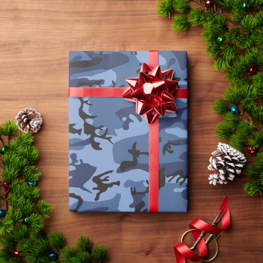 Blue Camouflage, Militär, Armee Geschenkpapier (Feiertagsgeschenk)