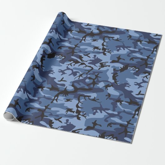 Blue Camouflage, Militär, Armee Geschenkpapier (Ungerollt)